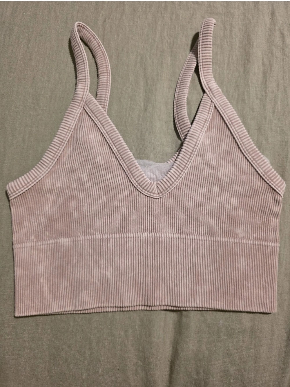 Zenana Outfitters Ribbed Scoop Neck Bralette - Mauve Taupe